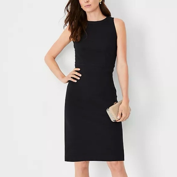 NWOT Ann Taylor Button Back Halter Sheath Dress Black - Picture 1 of 10
